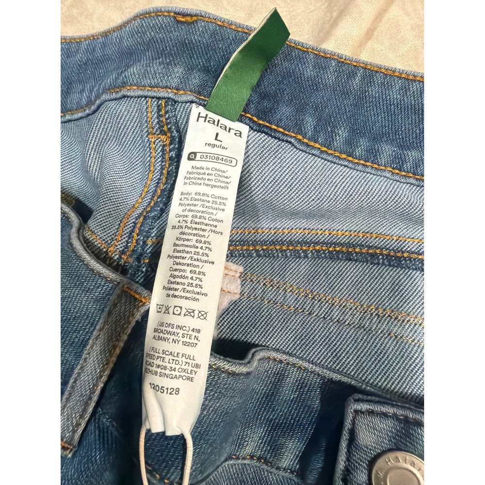 Halara Flex Low Rise Flare Casual Jeans Blue Denim Pockets Large L - Picture 7 of 14